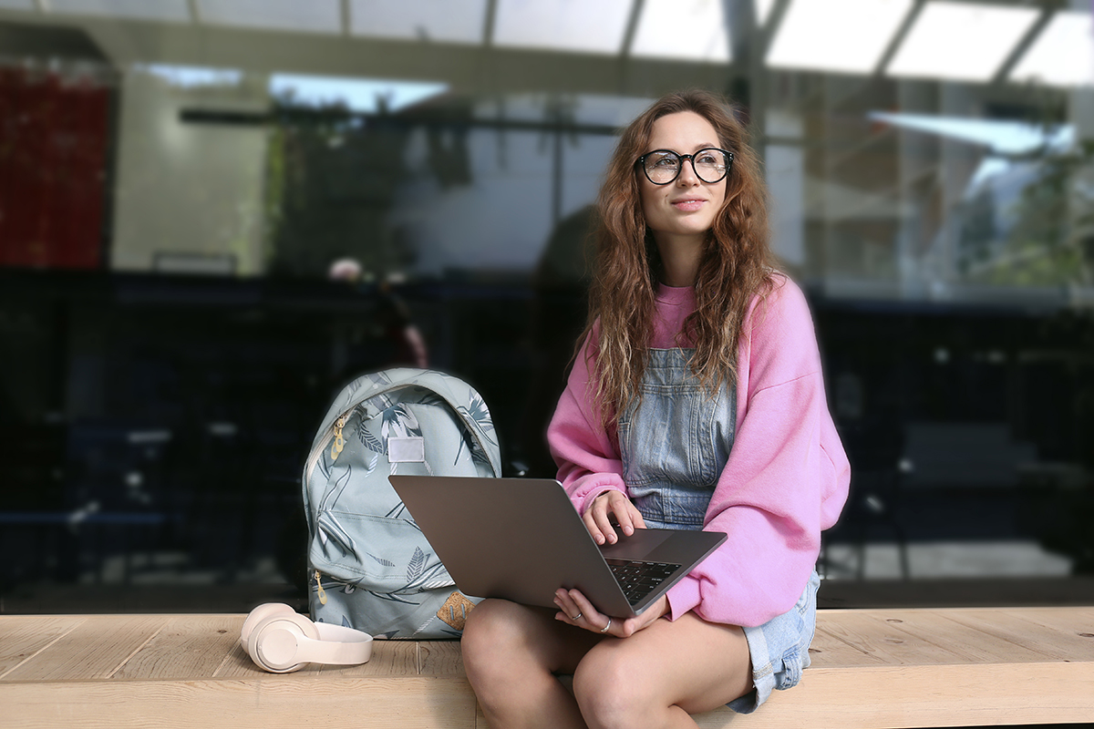 Girl with laptop