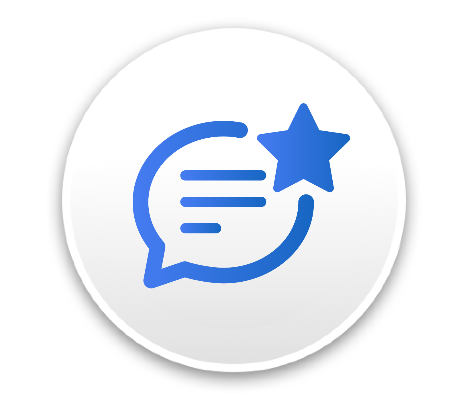 an icon of a starred speech bubble