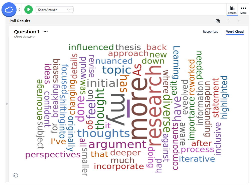 iclicker question wordcloud screenshot