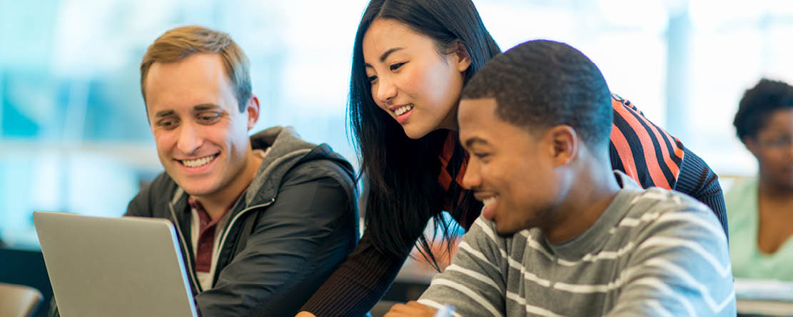 students with a computer