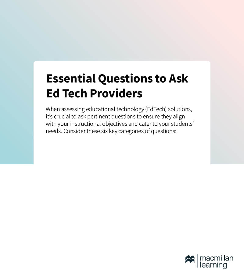 Essential Questions to Ask EdTech Providers
