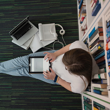 student on computer